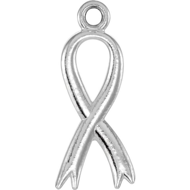 925 Sterling Silver Breast Cancer Ribbon Charm
